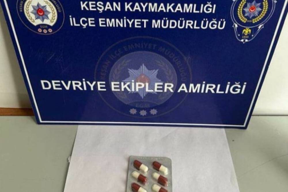 Keşan'da  sentetik ecza ele geçirildi